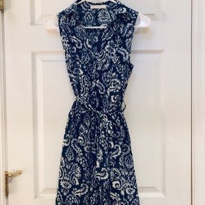 Navy/white Paisley Sundress